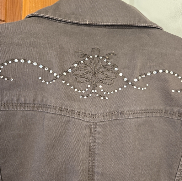 Chico's Adorned Denim Jacket *flaw* - Picture 9 of 12